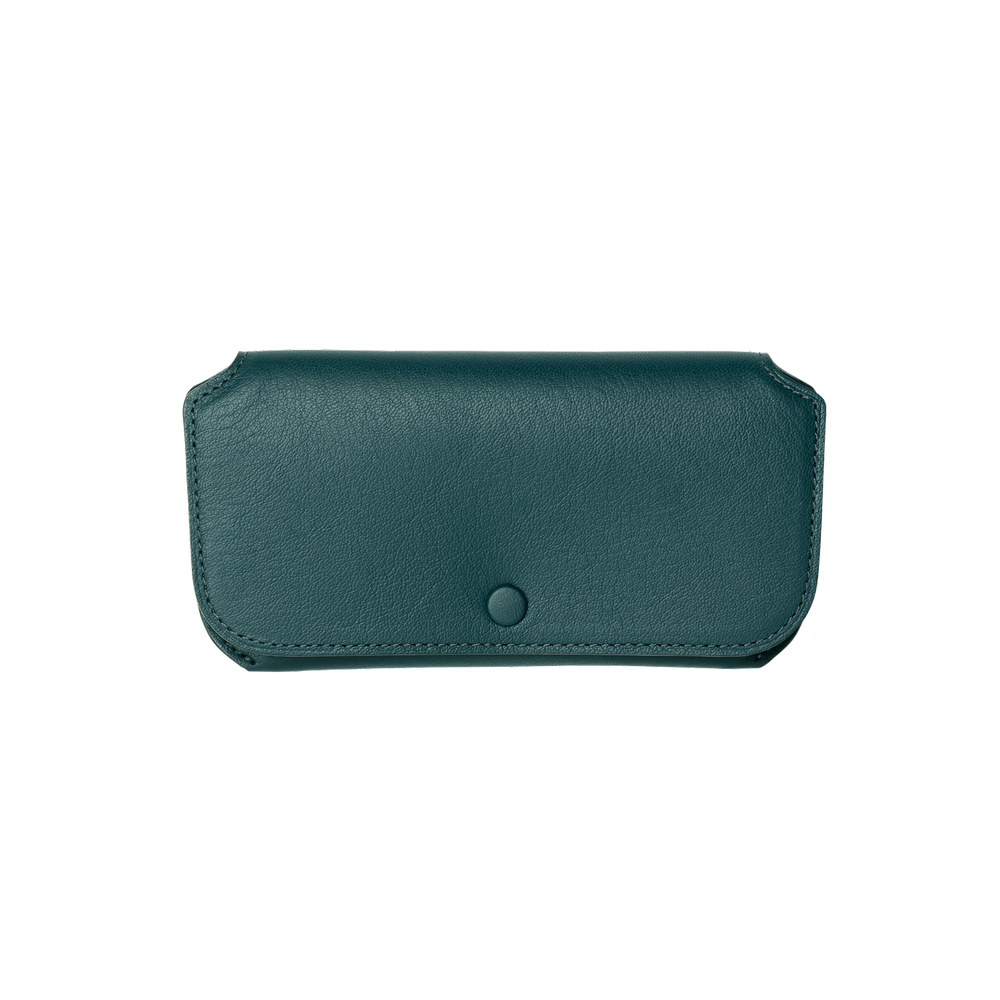 material.calm-grain-leather-shinome Shinome Eyewear Case in Peacock Blue Made in Japan