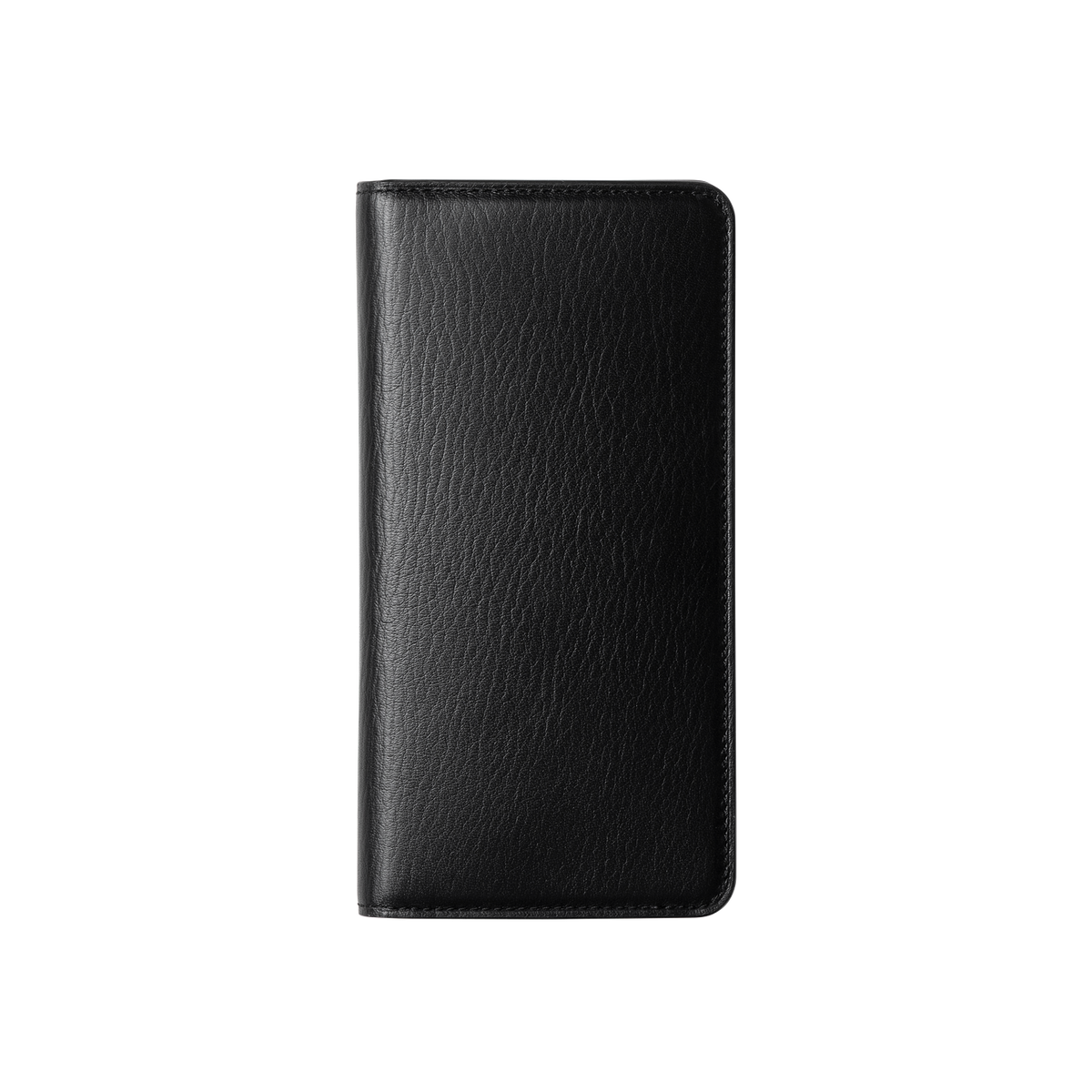 material.calm-grain-leather-shinome Shinome Vertical Long Wallet in Black Made in Japan