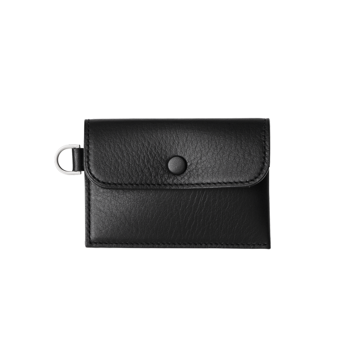 material.calm-grain-leather-shinome Shinome Snap Card Case in Black Made in Japan