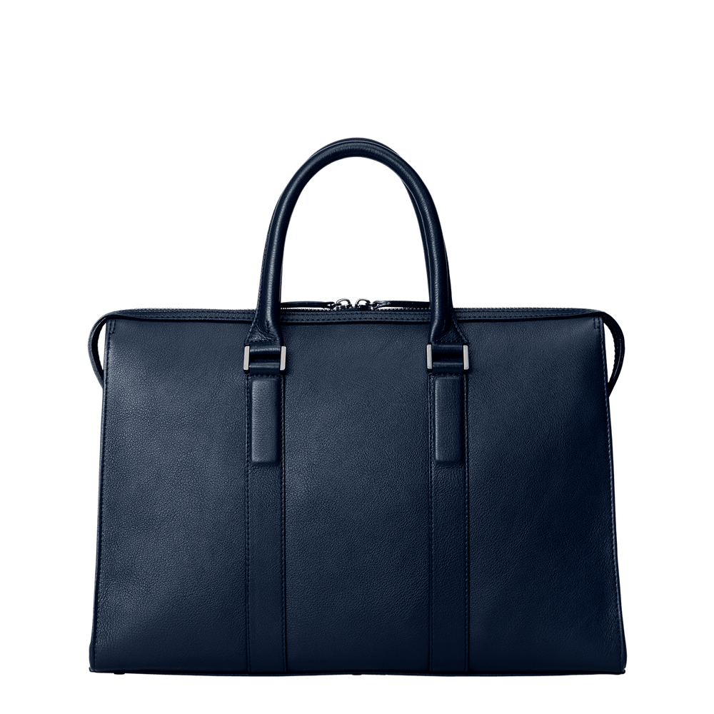 Steerhide Ame Waterproof Square Briefcase in Dark Navy Made in Japan