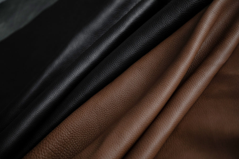 Brown and Black Steerhide Soft Nume Leather